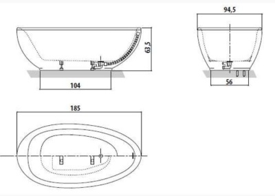 Акриловая ванна Jacuzzi Desire 185x95 9443-814A Белый