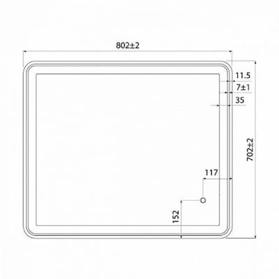Зеркало Iddis Cloud 80 с подсветкой Черный матовый Зеркало Iddis Cloud 80 с подсветкой Черный матовый