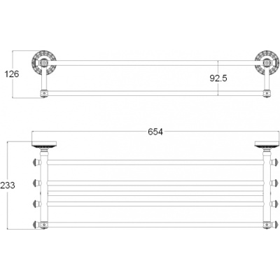Полка для полотенец ZorG BR AZR 14 BR Бронза