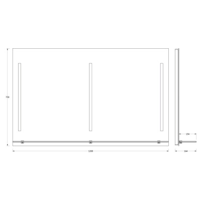 Зеркало Evoform Ledline-S 75х120 с подсветкой