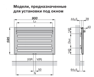 Полотенцесушитель Zehnder Metropolitan Bar MEP-060-090 Белый