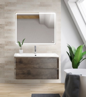 Тумба под раковину BelBagno ALBANO-1000-2C-SO-RNG подвесная Robere Nature Grigio