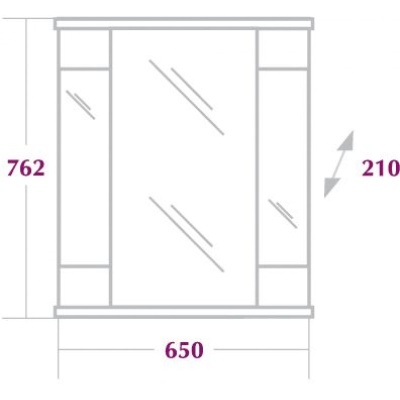 Зеркальный шкаф Onika Валерия 65.02 Белый