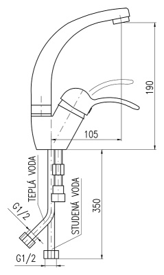 Смеситель для раковины Rav Slezak Labe L006.5/2 хром, с ручкой 0