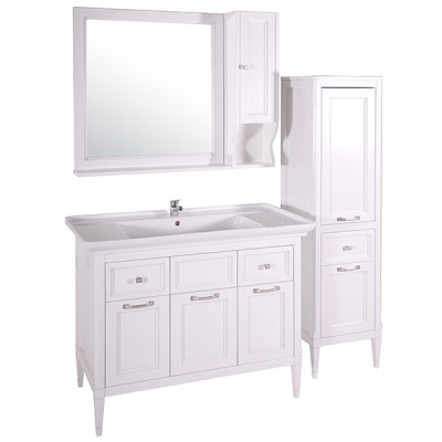 Подвесной шкаф ASB-Woodline Гранда 24 Белый c серебряной патиной