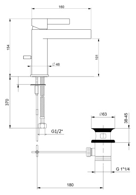 Смеситель для раковины Webert DoReMi DR830102 Хром глянцевый