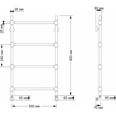 Водяной полотенцесушитель Secado Флоренция 1 50х80 Бронза