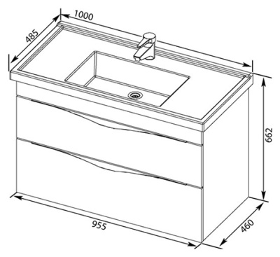 Тумба под раковину Aquanet Эвора 100 185195 подвесная Белая