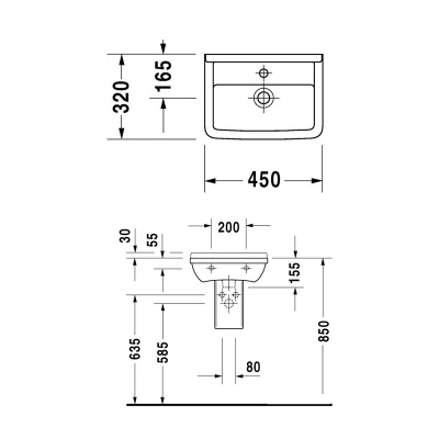 Раковина Duravit Starck 3 45 0750450000 Белая