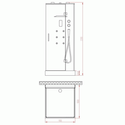 Душевая кабина Orans SR-86120E 100x90 с гидромассажем профиль Белый задние стенки Белые