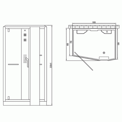 Душевая кабина Orans SR-89105S R white 120x90 с баней профиль Белый задние стенки Белые