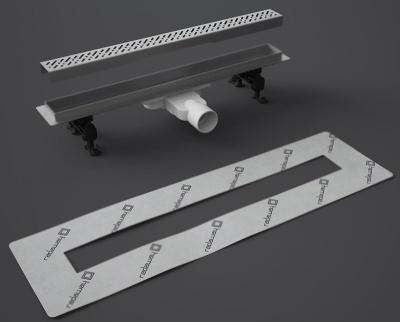 Линейный трап для душа Radaway RadаDrain Slim 95 для плитки 8-12 мм с решеткой SlimRain