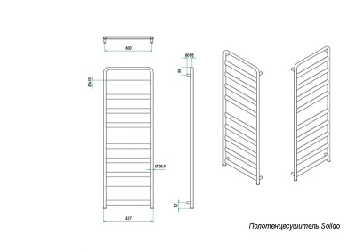 Электрический полотенцесушитель Grota Solido 527х900 Хром