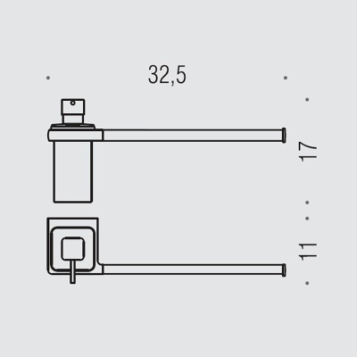 Полотенцедержатель + дозатор для жидкого мыла Colombo Design Lulu B6274 Хром