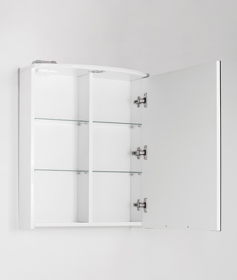 Зеркальный шкаф Style Line Жасмин 2 55 С Люкс с подсветкой Белый глянец