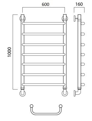 Водяной полотенцесушитель Aquanerzh 00-06A10060 Хром