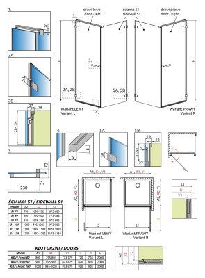 Дверь душевого уголка Radaway Arta KDJ I 90 L фурнитура Хром+ стекло прозрачное