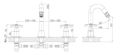 Смеситель для раковины D&K lorsch Hessen DA1414101 Хром