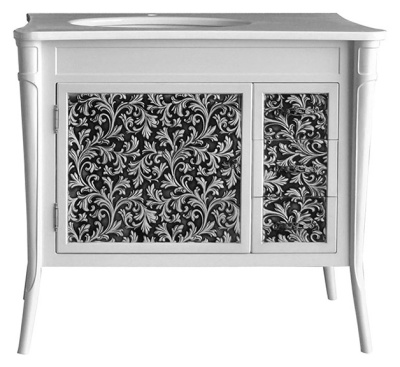 Тумба Атолл Валенсия 100 New bianco (черная патина) Bianco (черная патина)