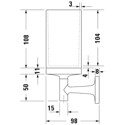 Стакан для зубных щеток Duravit Starck T 0099311000 Хром