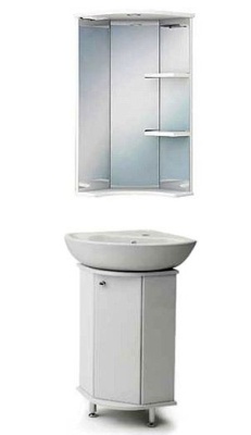 Мебель для ванной Runo Браво 40 угловая Белая