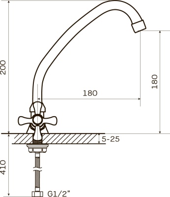 Смеситель для кухни Zerix JIK4 102-A ZX0206 Хром