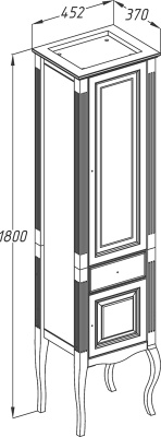 Шкаф пенал Opadiris Лаура 44 R Z0000006524 Белый с золотой патиной ручки Swarovski Золото