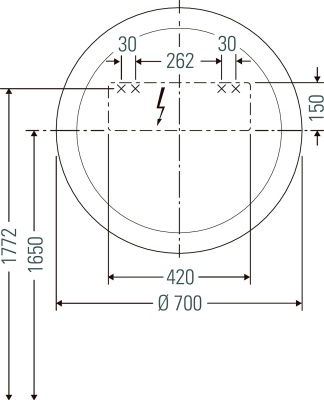 Зеркало Duravit Happy D 2 Plus 70 HP7480G0000 с подсветкой с сенсорным выключателем