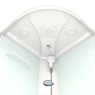 Душевая кабина Domani-Spa Delight 88 High 80x80 DS01D88HWM10 с гидромассажем профиль Белый задние стенки Белые