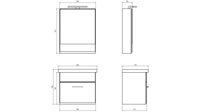 Зеркальный шкаф АСБ-мебель Анкона 60 9750 с подсветкой Дуб