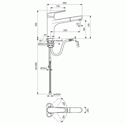 Смеситель для кухни Ideal Standard Ceraplan III BC0956AA Хром