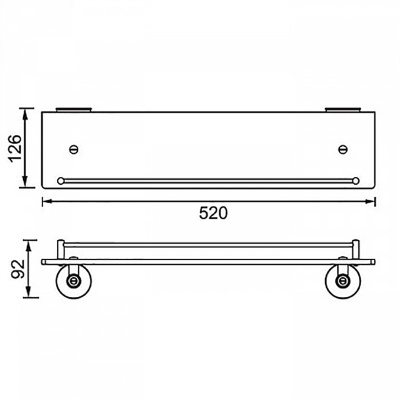 Стеклянная полка Aquanet 6387 Хром