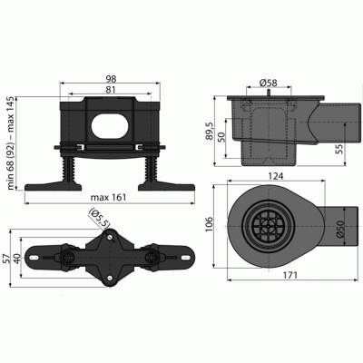 Сифон Alcaplast APZ-S12 Серый Сифон Alcaplast APZ-S12 Серый