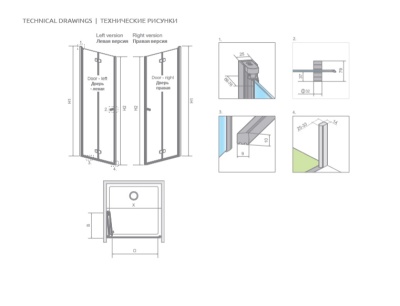 Душевая дверь в нишу Radaway Fuenta New DWB 100 100x200 L профиль Хром стекло прозрачное