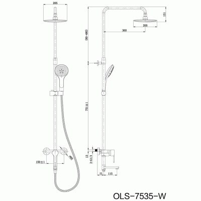 Душевая система Orans OLS-7536 Серебристый хром
