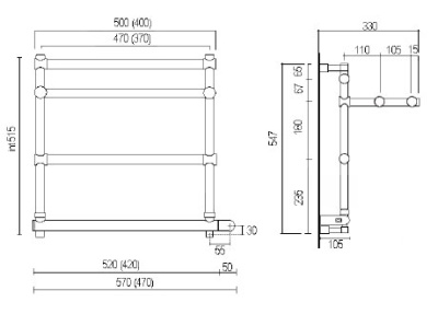 Полотенцесушитель Margaroli Sole 554-3 с полкой BOX Белый