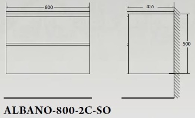 Тумба под раковину BelBagno ALBANO-800-2C-SO-RR подвесная Rovere Rustico