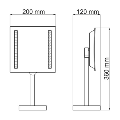 Косметическое зеркало WasserKRAFT K-1007 с увеличением и подсветкой LED Хром