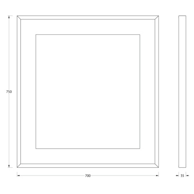 Зеркало Evoform Ledside 75х70 Сталь