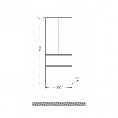 Шкаф пенал СанТа Марс 60 подвесной Белый