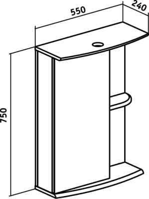 Зеркальный шкаф Runo Николь 55 Белый