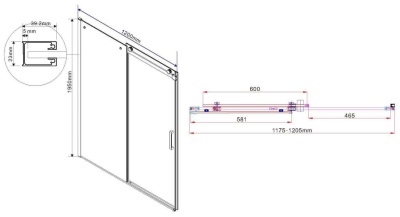 Душевая дверь Vincea Como VPS-1C120CL 120x195 профиль Хром стекло прозрачное