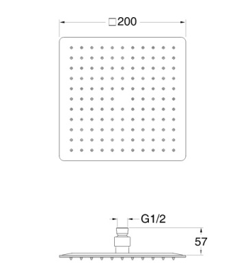 Верхний душ Cristina Sandwich PD 045 Хром
