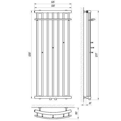 Водяной полотенцесушитель Laris Ларис П7 120х50 Хром