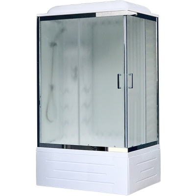 Душевая кабина Royal Bath BP 100х80 RB8100BP3-WC-CH-L с гидромассажем профиль Хром задняя стенка Белая