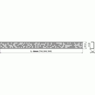 Решетка для лотка Alcaplast CODE-750L Хром глянцевый