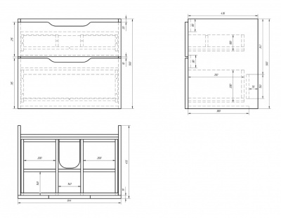 Тумба под раковину Dreja Q 70 99.0002 подвесная Белый глянец