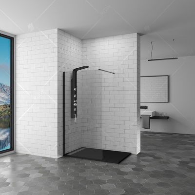 Душевая перегородка RGW Walk In WA-10B 80 профиль Черный стекло прозрачное