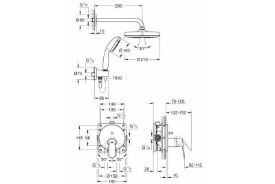 Душевая система Grohe Eurosmart Cosmopolitan 25219001 Хром