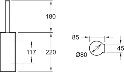 Ершик для унитаза Jacob Delafon Singulier 15222D-CP Хром
